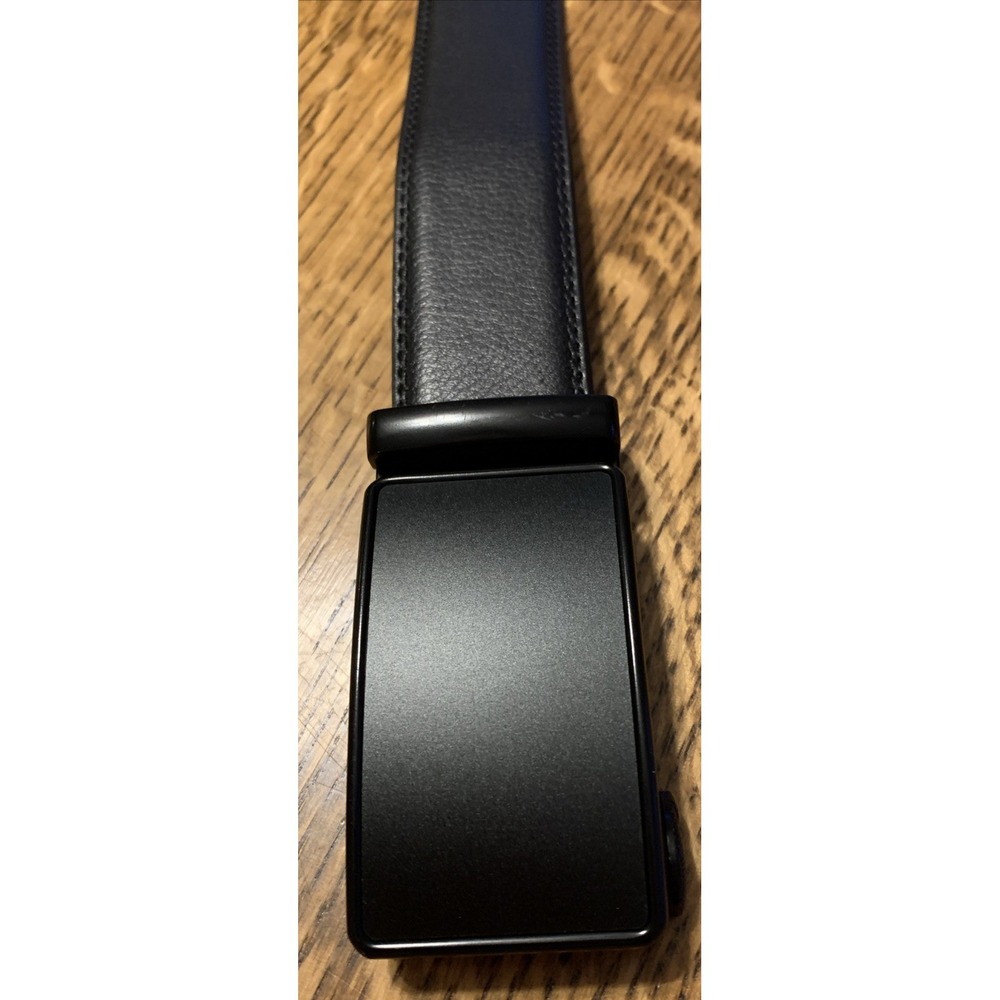 Lavemi Men's Real Leather Ratchet Black Dress Belt with Automatic Buckle 36-44 - Picture 2 of 5